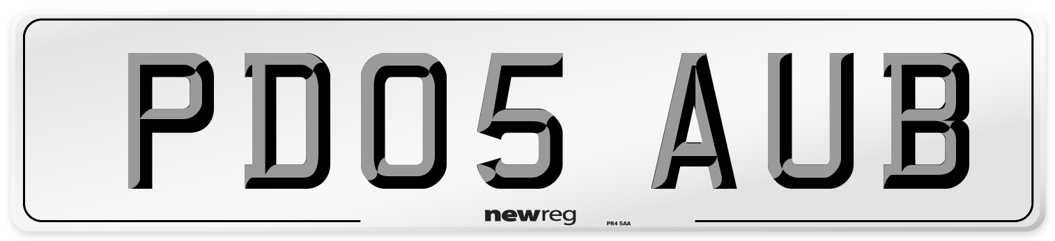 PD05 AUB Number Plate from New Reg